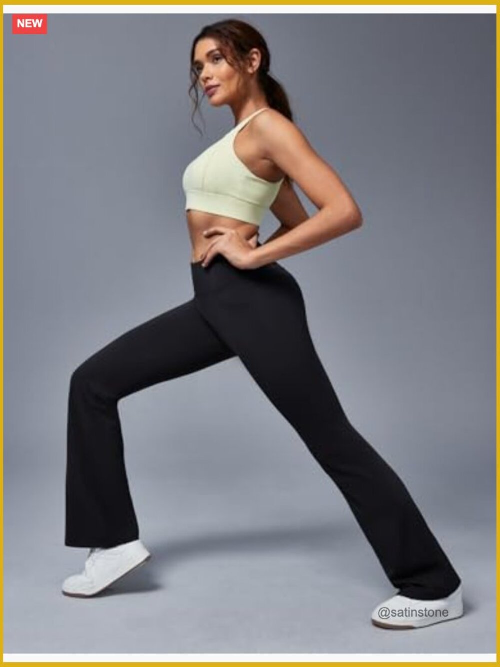High Waisted Bootcut Yoga Pants with Pockets Stretchy Work Pants - Picture 2 of 7